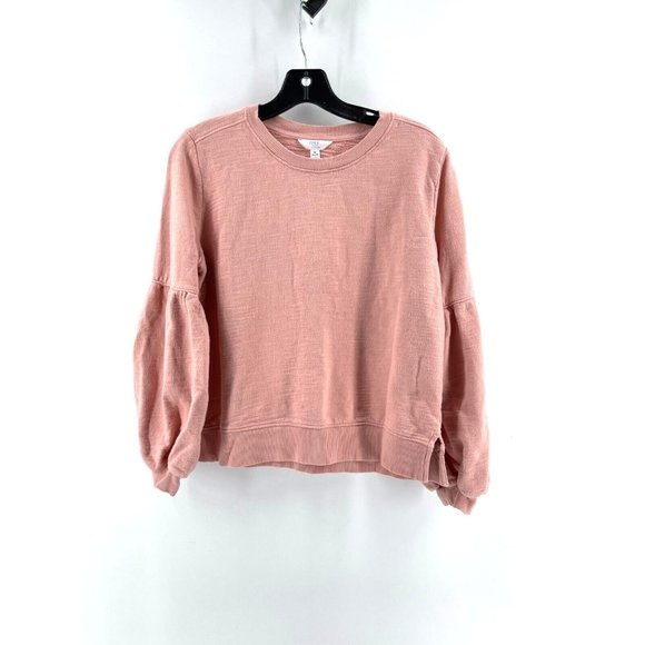 Time and Tru Tops - Time and Tru Women's Pink Balloon Sleeve Crop Sweatshirt Top Size M 8-10
